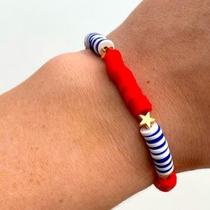 Red white and blue bracelet